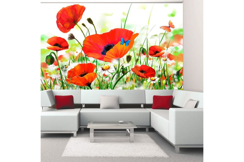 Fototapet Country Poppies 200x154 - Artgeist sp. z o. o. - Inredning - Tapet - Fototapet