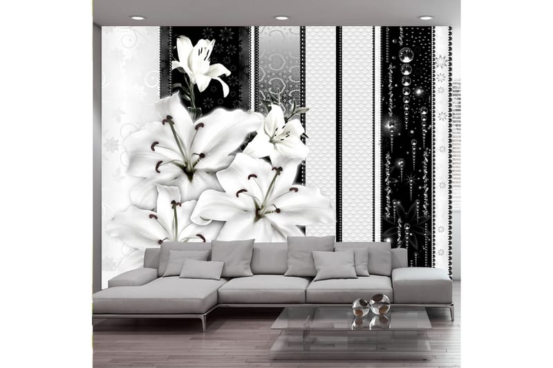 Fototapet Crying Lilies In White 100x70 - Artgeist sp. z o. o. - Inredning - Tapet - Fototapet