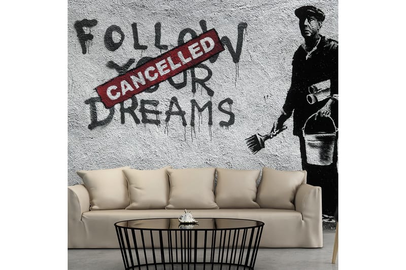 Fototapet Dreams Cancelled Banksy 200x140 - Artgeist sp. z o. o. - Inredning - Tapet - Fototapet