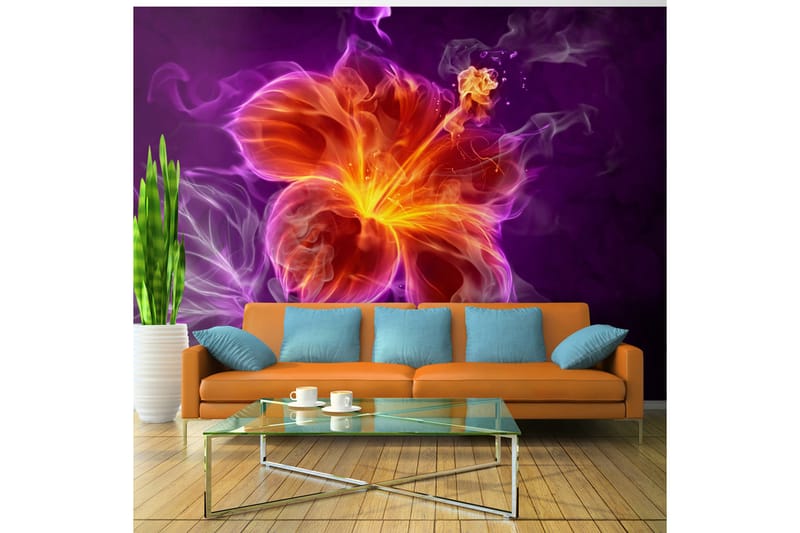 Fototapet Fiery Flower In Purple 350x245 - Artgeist sp. z o. o. - Inredning - Tapet - Fototapet