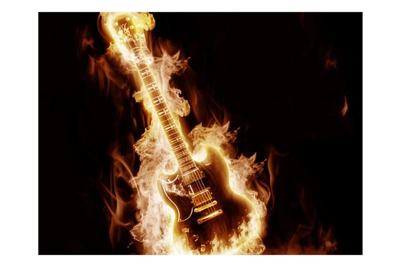 Fototapet Flammande Gitarr 200x154 - Artgeist sp. z o. o. - Inredning - Tapet - Fototapet