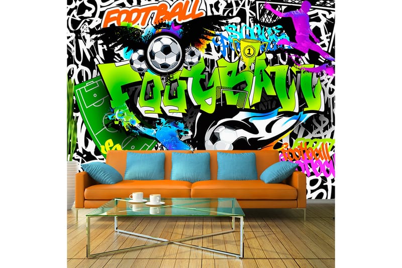 Fototapet Football Graffiti 100x70 - Artgeist sp. z o. o. - Inredning - Tapet - Fototapet