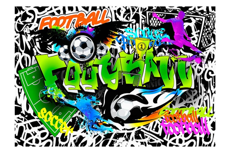 Fototapet Football Graffiti 100x70 - Artgeist sp. z o. o. - Inredning - Tapet - Fototapet