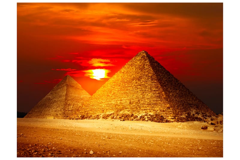 Fototapet Giza Necropolis Solnedgång 200x154 - Artgeist sp. z o. o. - Inredning - Tapet - Fototapet