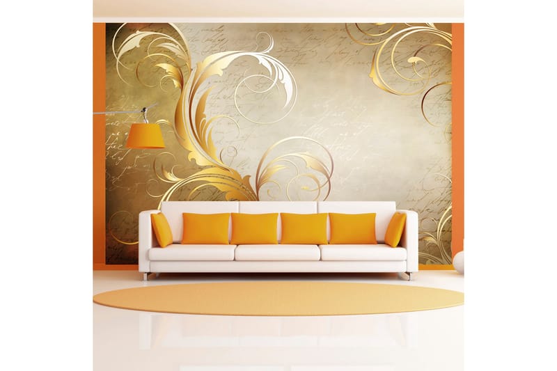 Fototapet Gold Leaf 300x210 - Artgeist sp. z o. o. - Inredning - Tapet - Fototapet