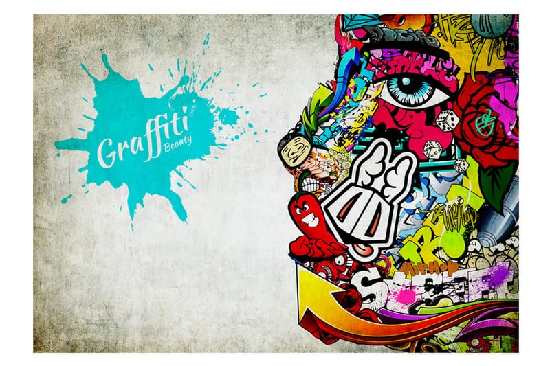 Fototapet Graffiti Beauty 100x70 - Artgeist sp. z o. o. - Inredning - Tapet - Fototapet