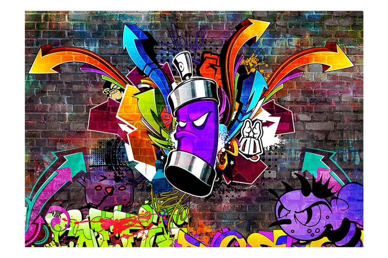 Fototapet Graffiti Colourful Attack 100x70 - Artgeist sp. z o. o. - Inredning - Tapet - Fototapet