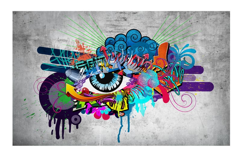 Fototapet Graffiti Eye 100x70 - Artgeist sp. z o. o. - Inredning - Tapet - Fototapet