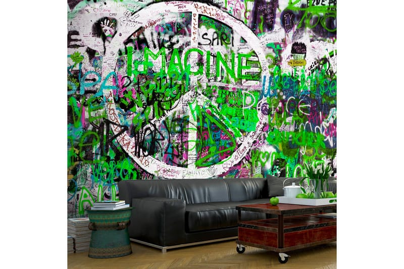 Fototapet Green Graffiti 300x210 - Artgeist sp. z o. o. - Inredning - Tapet - Fototapet