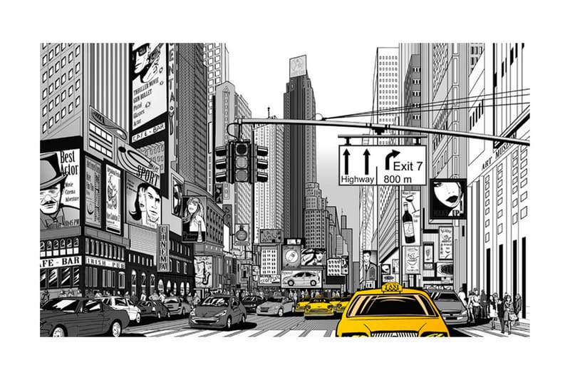 Fototapet Gula Taxibilar NYC 450x270 - Artgeist sp. z o. o. - Inredning - Tapet - Fototapet