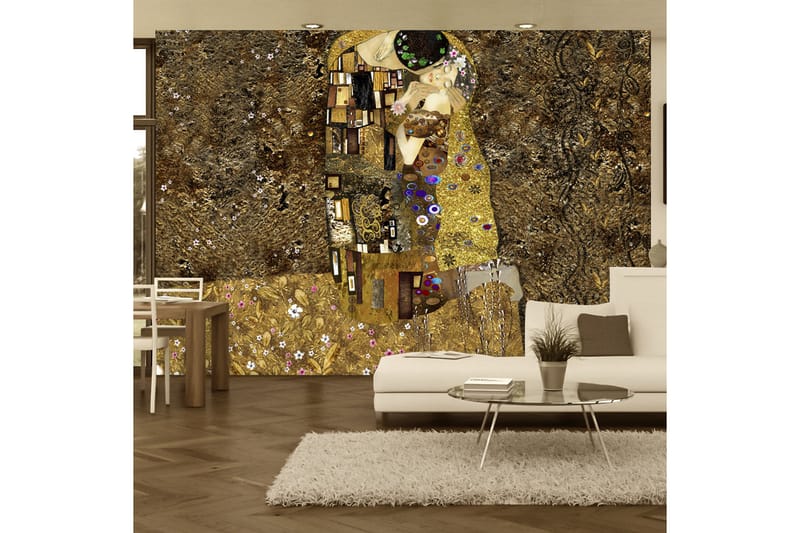 Fototapet Klimt Inspiration Golden Kiss 350x245 - Artgeist sp. z o. o. - Inredning - Tapet - Fototapet