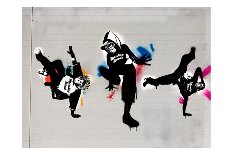 Fototapet Monkey Dance Street Art 250x193 - Artgeist sp. z o. o. - Inredning - Tapet - Fototapet