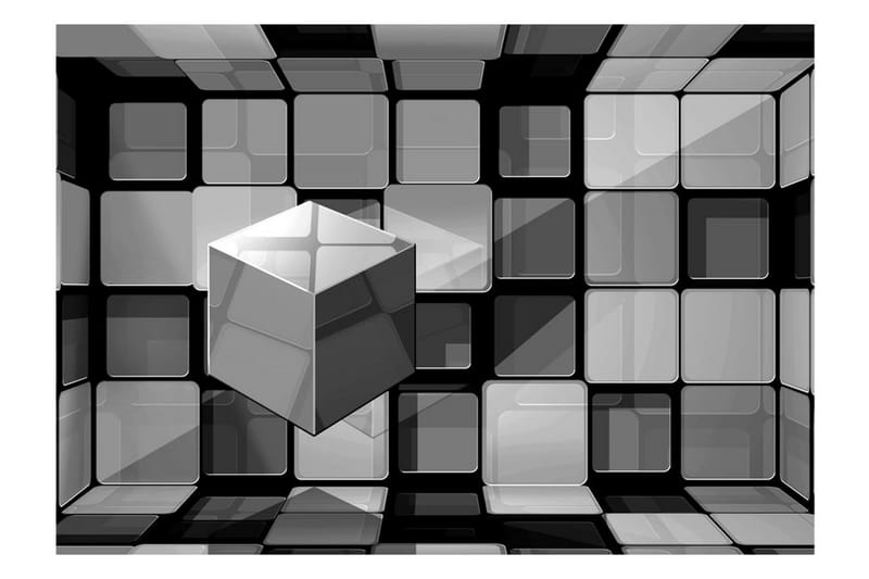 Fototapet Rubik's Cube In Gray 100x70 - Artgeist sp. z o. o. - Inredning - Tapet - Fototapet