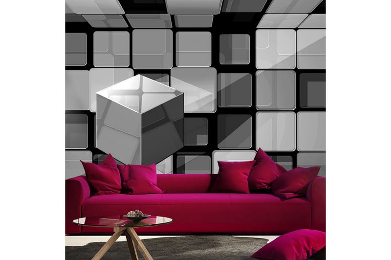 Fototapet Rubik's Cube In Gray 100x70 - Artgeist sp. z o. o. - Inredning - Tapet - Fototapet