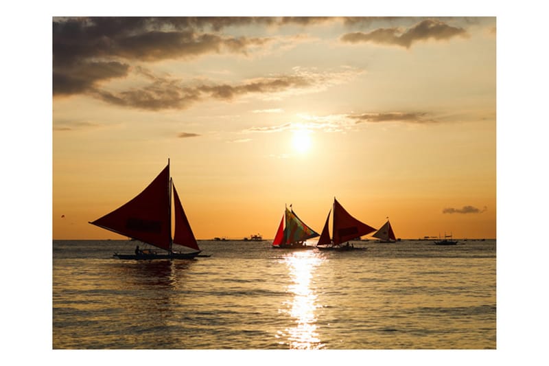 Fototapet Sailing Boats Sunset 350x270 - Artgeist sp. z o. o. - Inredning - Tapet - Fototapet