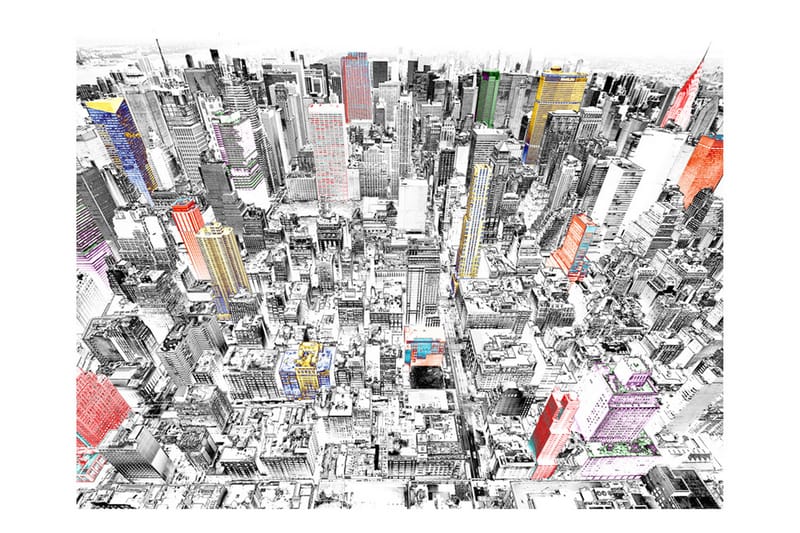 Fototapet Skiss Över New York 250x193 - Artgeist sp. z o. o. - Inredning - Tapet - Fototapet