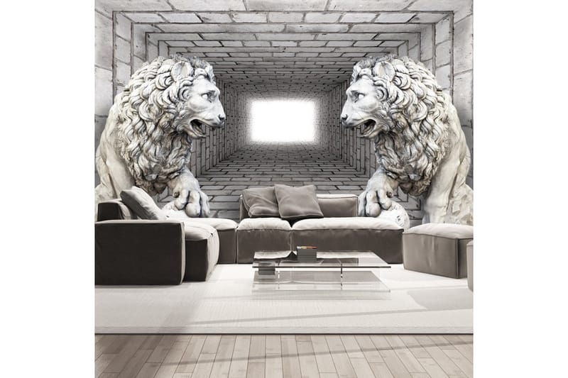 Fototapet Stone Lions 200x140 - Artgeist sp. z o. o. - Inredning - Tapet - Fototapet