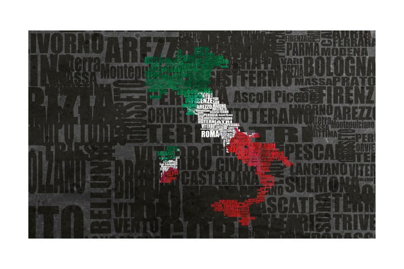 Fototapet Text Map Of Italy 450x270 - Artgeist sp. z o. o. - Inredning - Tapet - Fototapet