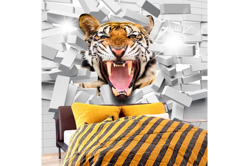 Fototapet Tiger Jump 250x175 - Artgeist sp. z o. o. - Inredning - Tapet - Fototapet