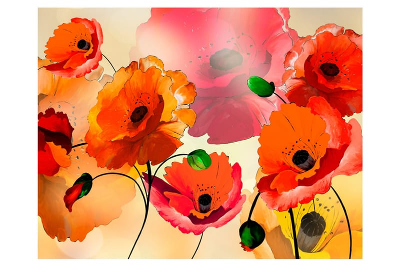 Fototapet Velvet Poppies 250x193 - Artgeist sp. z o. o. - Inredning - Tapet - Fototapet