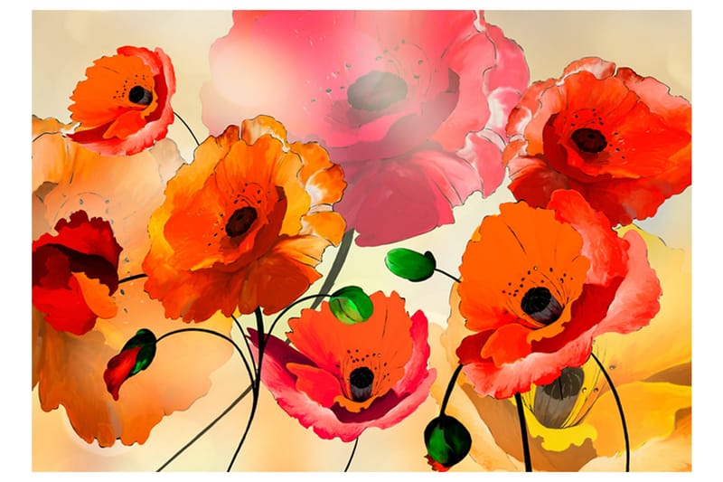 Fototapet Velvet Poppies 100x70 - Artgeist sp. z o. o. - Inredning - Tapet - Fototapet