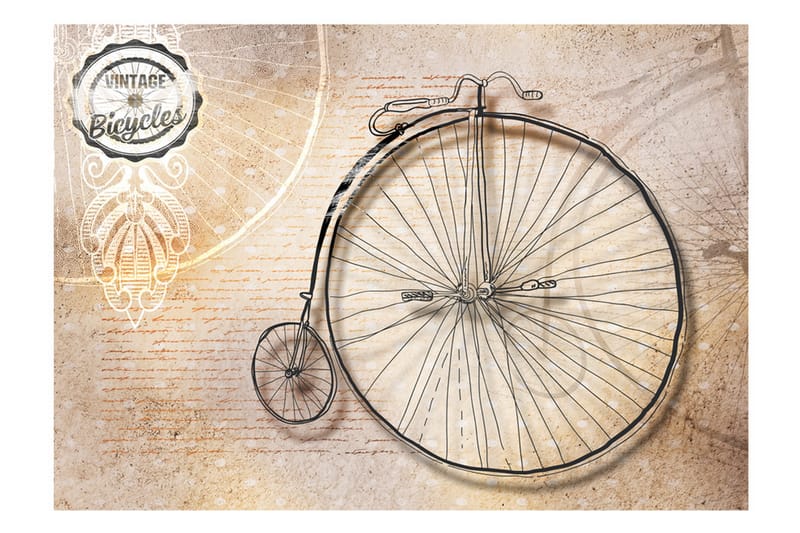Fototapet Vintage Bicycles Sepia 150x105 - Artgeist sp. z o. o. - Tapeter vardagsrum - Fototapet - Kökstapeter - Tapeter sovrum & sovrumstapet