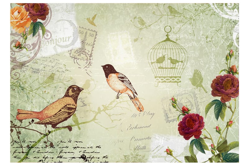 Fototapet Vintage Birds 350x245 - Artgeist sp. z o. o. - Inredning - Tapet - Fototapet