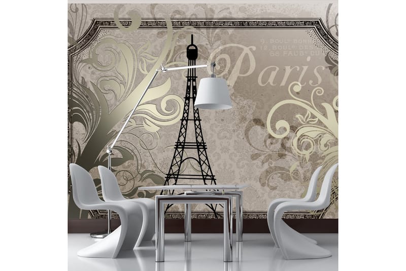 Fototapet Vintage Paris Gold 350x245 - Artgeist sp. z o. o. - Inredning - Tapet - Fototapet