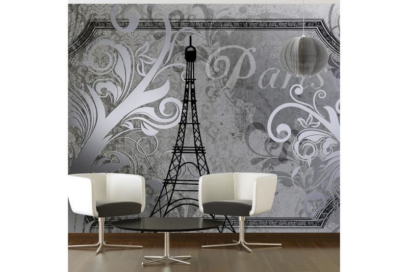 Fototapet Vintage Paris Silver 200x140 - Artgeist sp. z o. o. - Inredning - Tapet - Fototapet