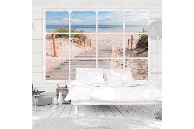 Fototapet Window & Beach 150x105 - Artgeist sp. z o. o. - Inredning - Tapet - Fototapet