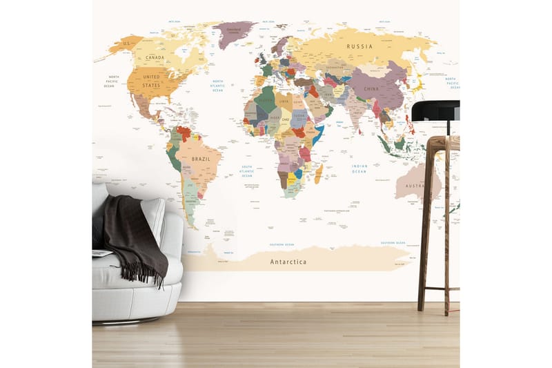 Fototapet World Map 350x245 - Artgeist sp. z o. o. - Inredning - Tapet - Fototapet