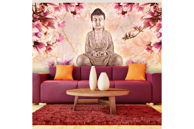 Fototapet XXL Buddha And Magnolia 550x270 - Artgeist sp. z o. o. - Inredning - Tapet - Fototapet