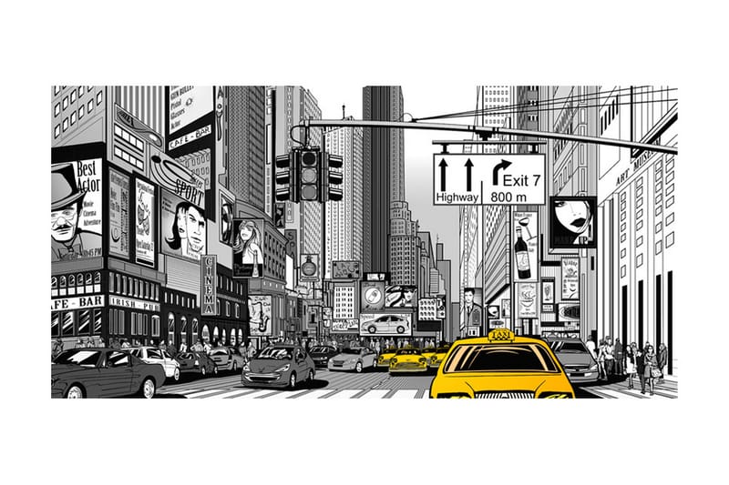 Fototapet XXL Gula Taxibilar I NYC 550x270 - Artgeist sp. z o. o. - Inredning - Tapet - Fototapet