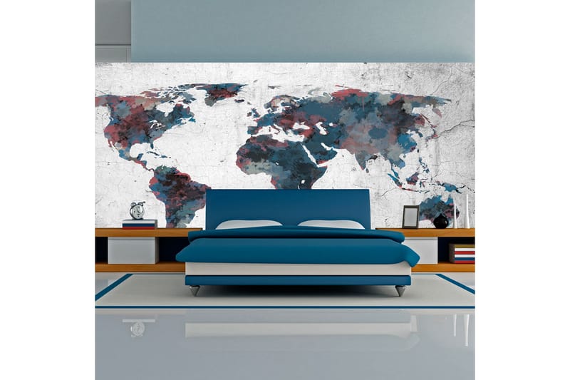 Fototapet XXL World Map On The Wall 550x270 - Artgeist sp. z o. o. - Inredning - Tapet - Fototapet