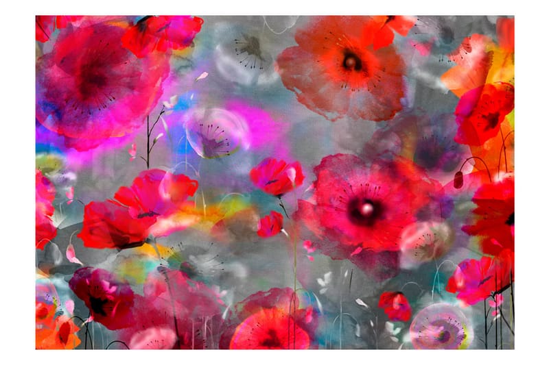 Fototapet Painted Poppies 250x175 - Artgeist sp. z o. o. - Inredning - Tapet - Fototapet