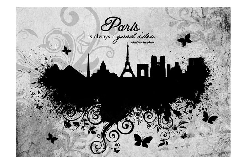 Fototapet Paris Is Always A Good Idea B&W 100x70 - Artgeist sp. z o. o. - Inredning - Tapet - Fototapet