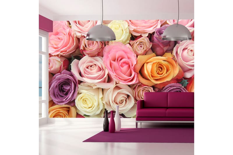 Fototapet Pastel Roses 450x270 - Artgeist sp. z o. o. - Inredning - Tapet - Fototapet