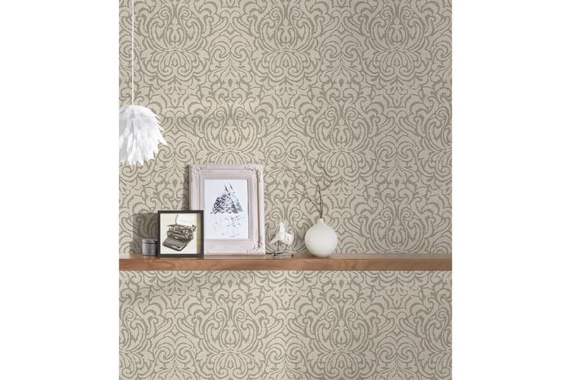 Barock Tapet Tessuto 2 Ovävd Beige Brun - AS Creation - Inredning - Tapet - Mönstrad tapet