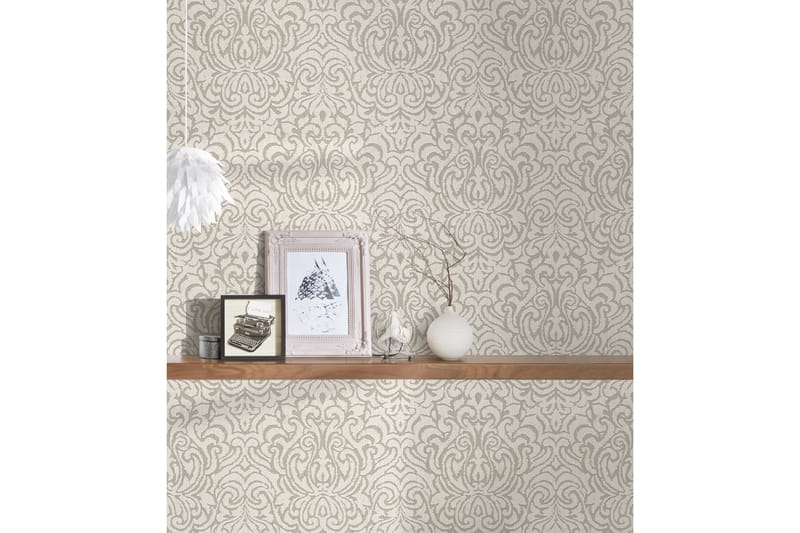 Barock Tapet Tessuto 2 Ovävd Beige Cream - AS Creation - Inredning - Tapet - Mönstrad tapet