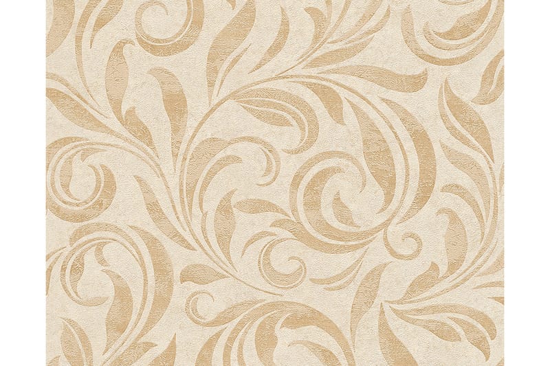 Blommig Tapet Nobile Ovävd Beige Guld - AS Creation - Inredning - Tapet - Mönstrad tapet