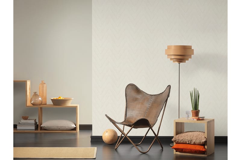 Geometric Tapet Hygge Ovävd Beige - AS Creation - Inredning - Tapet - Mönstrad tapet