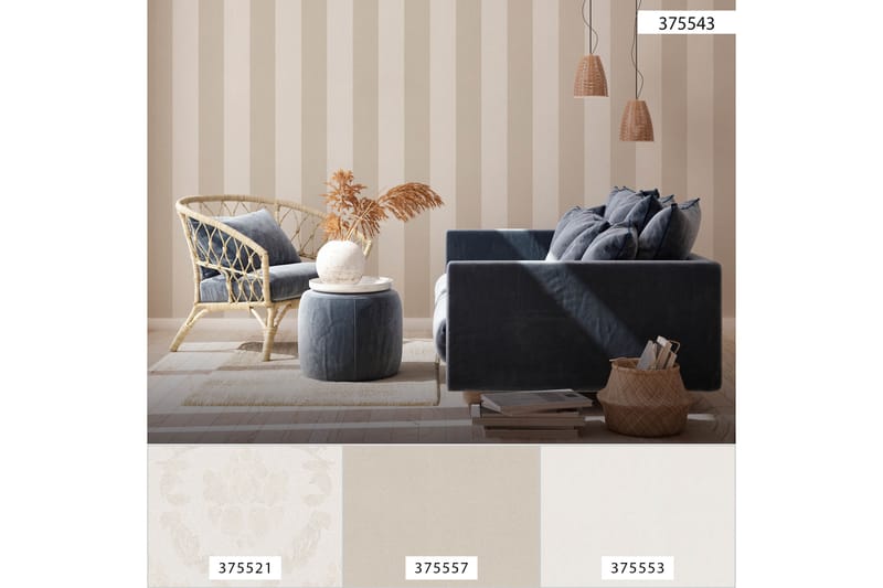 Randig Tapet New Elegance Ovävd Beige - AS Creation - Inredning - Tapet - Mönstrad tapet