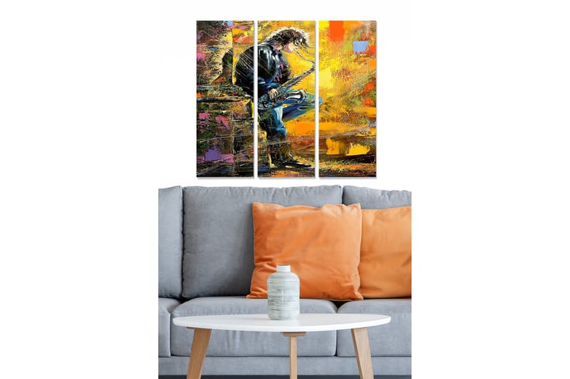 Canvastavla Abstract 3-pack Flerfärgad - 20x50 cm - Inredning - Tavlor & posters - Canvastavla