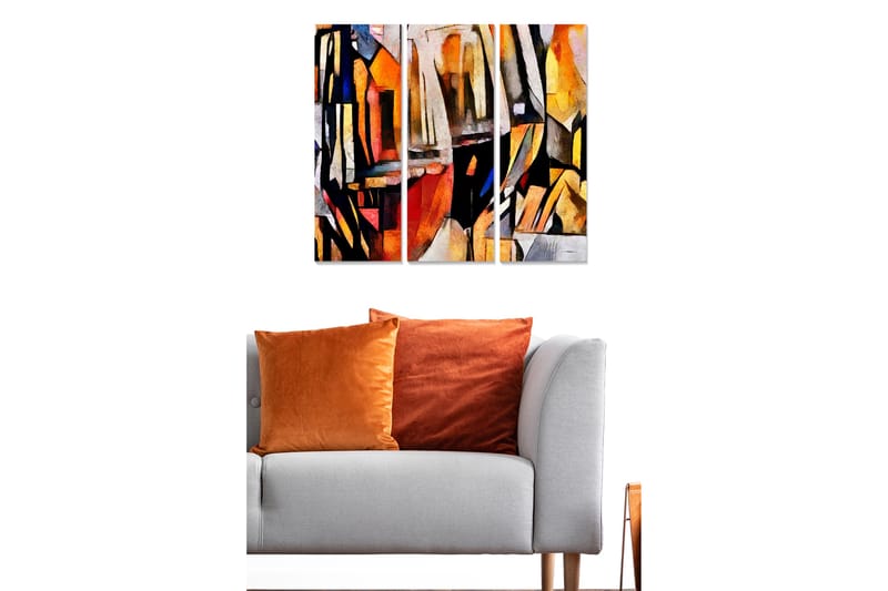 Canvastavla Abstract 3-pack Flerfärgad - 20x50 cm - Inredning - Tavlor & posters - Canvastavla