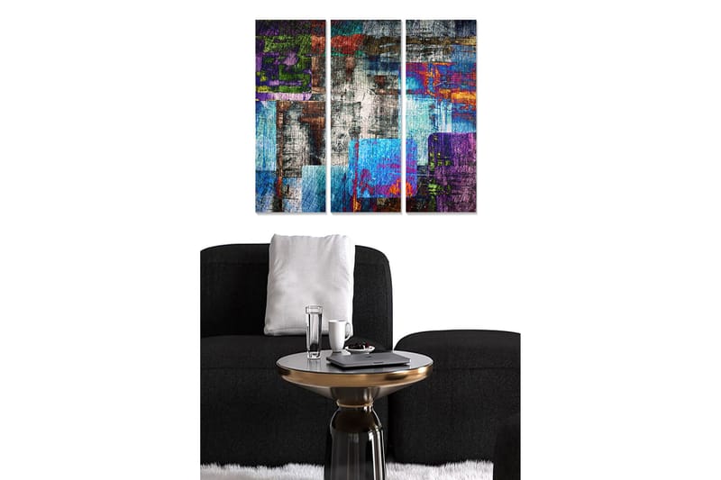 Canvastavla Abstract 3-pack Flerfärgad - 20x50 cm - Inredning - Tavlor & posters - Canvastavla