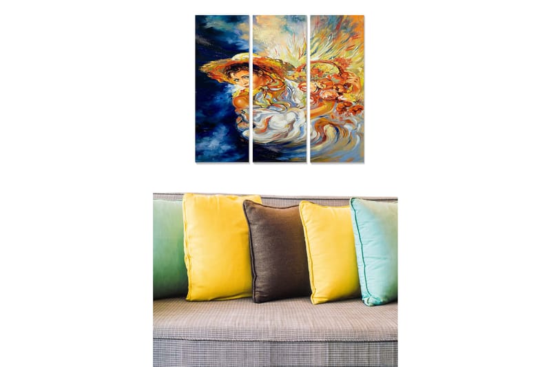 Canvastavla Abstract 3-pack Flerfärgad - 20x50 cm - Inredning - Tavlor & posters - Canvastavla