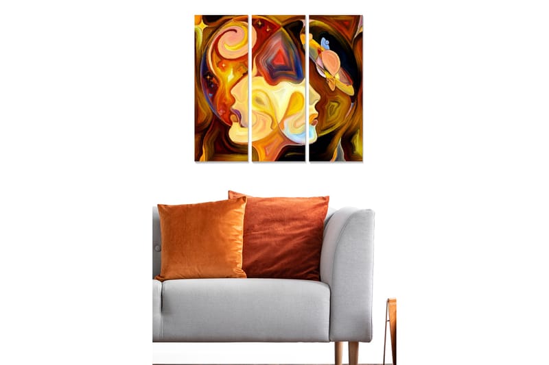 Canvastavla Abstract 3-pack Flerfärgad - 20x50 cm - Inredning - Tavlor & posters - Canvastavla