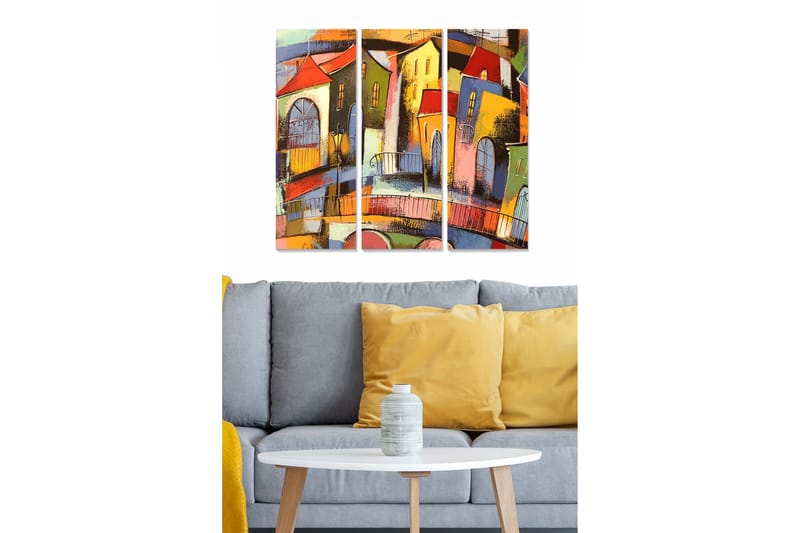 Canvastavla Abstract 3-pack Flerfärgad - 20x50 cm - Inredning - Tavlor & posters - Canvastavla