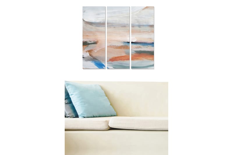 Canvastavla Abstract 3-pack Flerfärgad - 20x50 cm - Inredning - Tavlor & posters - Canvastavla