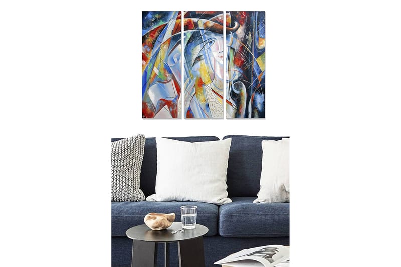 Canvastavla Abstract 3-pack Flerfärgad - 20x50 cm - Inredning - Tavlor & posters - Canvastavla